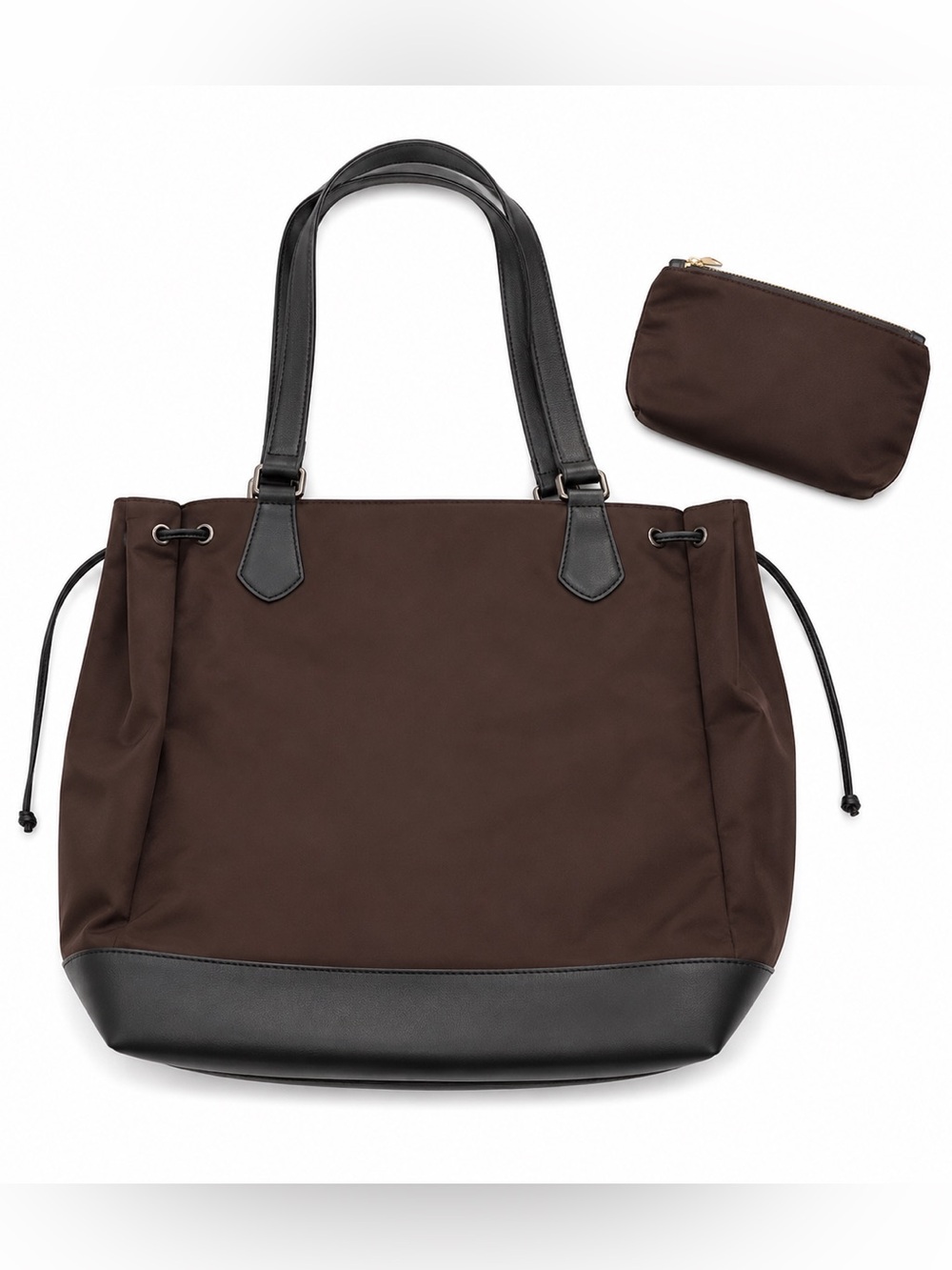 Brand New Bloomingdale’s Exclusive Brown Tote Bag And Matching Pouch